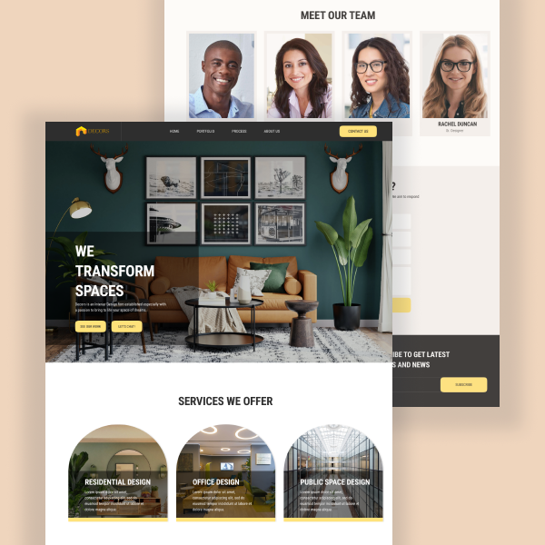Minimalist concept website design for an interior design company in Texas, USA. Tools used Figma and Webflow